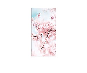 Painel De Festa Vertical 1,00 x 2,00 - Flor de Cerejeira Sakura Realista 015