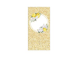 Painel De Festa Vertical 1,00 x 2,00 - Flores Amarelas e Brancas 053