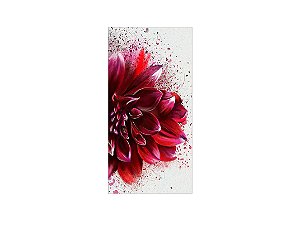 Painel De Festa Vertical 1,00 x 2,00 - Flor Vermelha Aquarela 064