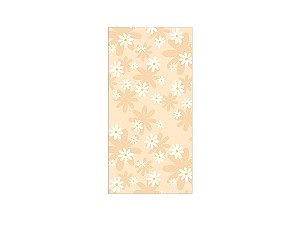 Painel De Festa Vertical 1,00 x 2,00 - Margaridas Fundo Bege 073