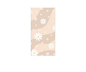 Painel De Festa Vertical 1,00 x 2,00 - Margaridas Fundo Bege 078