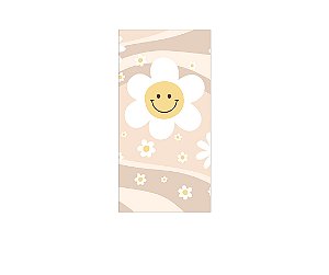 Painel De Festa Vertical 1,00 x 2,00 - Flor Sorridente Bege 079