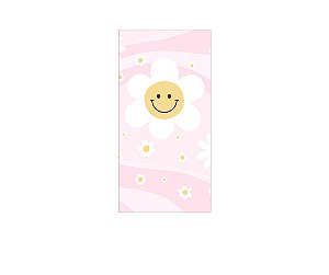 Painel De Festa Vertical 1,00 x 2,00 - Flor Sorridente Rosa Suave 083
