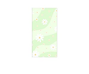 Painel De Festa Vertical 1,00 x 2,00 - Margaridas Fundo Verde Suave 084