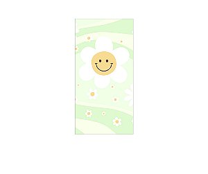 Painel De Festa Vertical 1,00 x 2,00 - Flor Sorridente Verde Suave 085