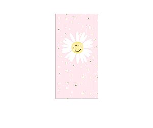 Painel De Festa Vertical 1,00 x 2,00 - Flor Sorridente Rosa Claro 105