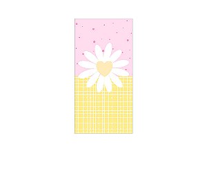 Painel De Festa Vertical 1,00 x 2,00 - Flor Margarida Rosa e Amarelo 108