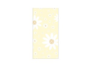 Painel De Festa Vertical 1,00 x 2,00 - Margaridas Fundo Amarelo Suave 111