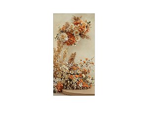 Painel De Festa Vertical 1,00 x 2,00 - Flores Bege Realistas 122