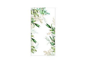 Painel De Festa Vertical 1,00 x 2,00 - Belas Folhagens Verdes com Dourado 127