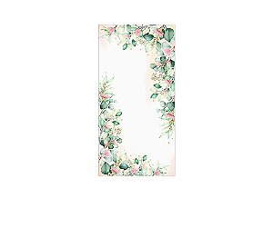 Painel De Festa Vertical 1,00 x 2,00 - Flores e Folhas Verde e Rosa 130
