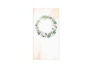 Painel De Festa Vertical 1,00 x 2,00 - Frame Flores e Folhas Verde e Rosa 131