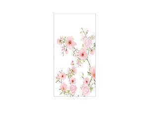 Painel De Festa Vertical 1,00 x 2,00 - Campo Flores Rosas 135