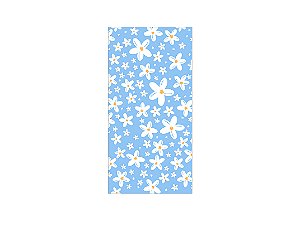 Painel De Festa Vertical 1,00 x 2,00 - Margaridas Fundo Azul 145