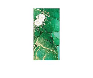 Painel De Festa Vertical 1,00 x 2,00 - Efeito Mármore Verde Flor 150