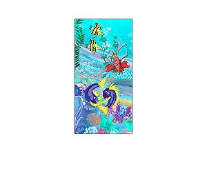 Painel De Festa Vertical 1,00 x 2,00 - Peixes Fundo do Mar 004