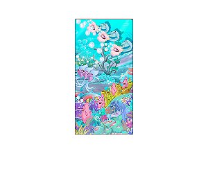 Painel De Festa Vertical 1,00 x 2,00 - Fundo do Mar Peixes Cute 005