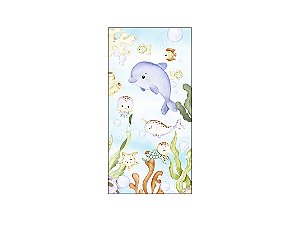 Painel De Festa Vertical 1,00 x 2,00 - Fundo do Mar Bege Suave 019