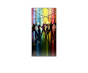 Painel De Festa Vertical 1,00 x 2,00 - Silhuetas Anos 80 Colorido 021