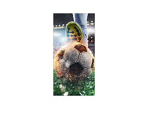 Painel De Festa Vertical 1,00 x 2,00 - Bola de Futebol Pegando Fogo 002