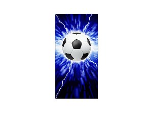 Painel De Festa Vertical 1,00 x 2,00 - Bola de Futebol Azul com Raios 025