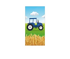Painel De Festa Vertical 1,00 x 2,00 - Fazenda Trator Azul 010