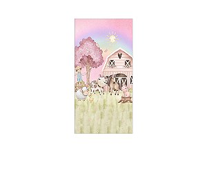 Painel De Festa Vertical 1,00 x 2,00 - Fazendinha Delicada Rosa 018