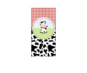 Painel De Festa Vertical 1,00 x 2,00 - Vaquinha Cute Xadrez 031