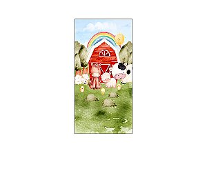 Painel De Festa Vertical 1,00 x 2,00 - Fazendinha Aquarela 034