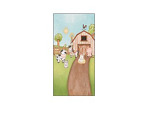 Painel De Festa Vertical 1,00 x 2,00 - Animais Fazendinha Colorida 050