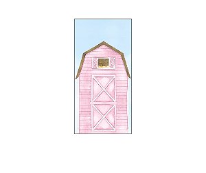 Painel De Festa Vertical 1,00 x 2,00 - Fazendinha Celeiro Rosa 054