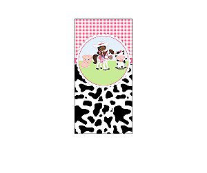 Painel De Festa Vertical 1,00 x 2,00 - Vaqueira Rosa com Animais 066