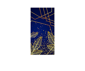 Painel De Festa Vertical 1,00 x 2,00 - Azul Efeito Geométrico Dourado 001