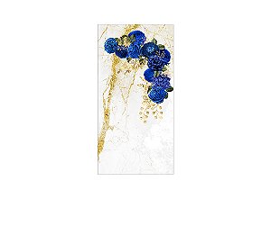 Painel De Festa Vertical 1,00 x 2,00 - Efeito Geométrico Floral Azul 027