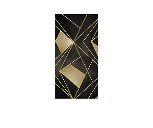 Painel De Festa Vertical 1,00 x 2,00 - Marrom Escuro Geométrico Dourado 034