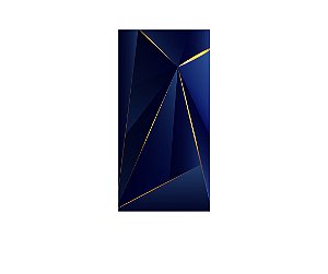 Painel De Festa Vertical 1,00 x 2,00 - Geométrico Azul Escuro com Dourado 040