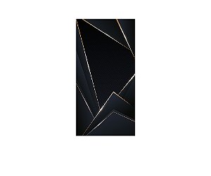 Painel De Festa Vertical 1,00 x 2,00 - Geométrico Preto com Dourado 041