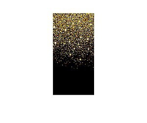 Painel De Festa Vertical 1,00 x 2,00 - Preto com Efeito Glitter Dourado 001