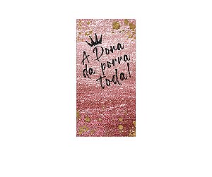 Painel De Festa Vertical 1,00 x 2,00 - A Dona Efeito Rosa Metalizado 007
