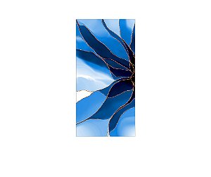 Painel De Festa Vertical 1,00 x 2,00 - Efeito Mármore Azul 014