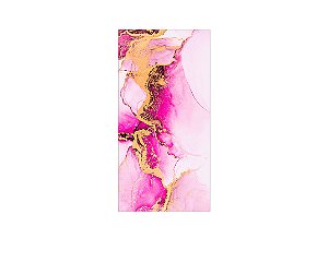 Painel De Festa Vertical 1,00 x 2,00 - Efeito Mármore Pink com Dourado 025