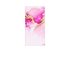 Painel De Festa Vertical 1,00 x 2,00 - Efeito Mármore Pink e Dourado 026