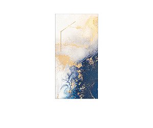 Painel De Festa Vertical 1,00 x 2,00 - Efeito Mármorizado com Veios Dourados 031