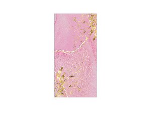 Painel De Festa Vertical 1,00 x 2,00 - Efeito Mármore Rosa e Dourado 043