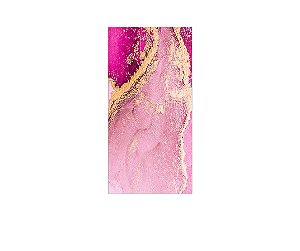 Painel De Festa Vertical 1,00 x 2,00 - Efeito Mármore Pink e Dourado 056