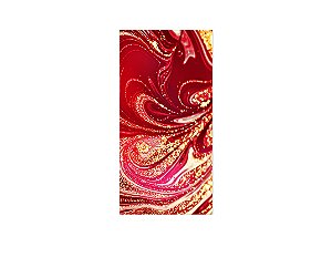 Painel De Festa Vertical 1,00 x 2,00 - Ondulações Vermelho e Dourado 060