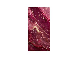 Painel De Festa Vertical 1,00 x 2,00 - Efeito Marmorizado Avermelhado com Dourado 071