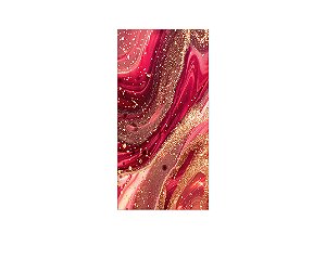 Painel De Festa Vertical 1,00 x 2,00 - Efeito Mármore Vermelho e Dourado 073