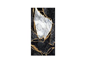 Painel De Festa Vertical 1,00 x 2,00 - Efeito Marmorizado Preto com Cinza 098