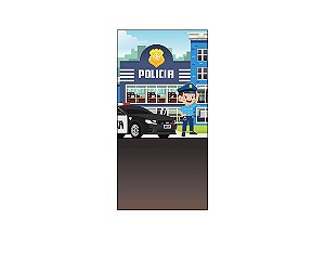 Painel De Festa Vertical 1,00 x 2,00 - Policial Cute 003